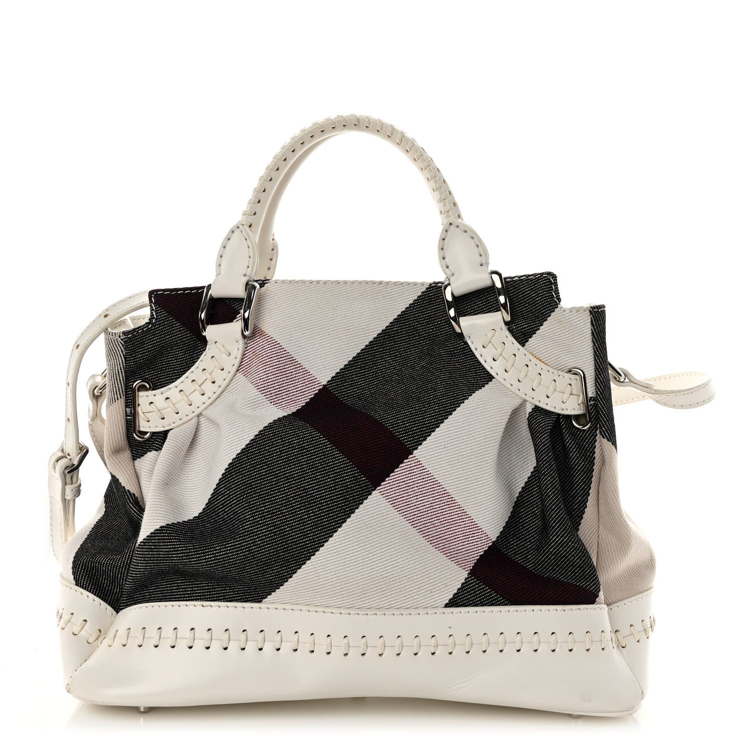 Burberry Canvas Mega Nova Check Shoulder Bag Pale Beige 1 of 11