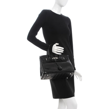 Hermes Matte Niloticus Crocodile Birkin 30 Black 2 of 27