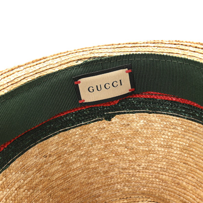 Gucci Abaca Straw Web Fedora Hat XL 8 of 9