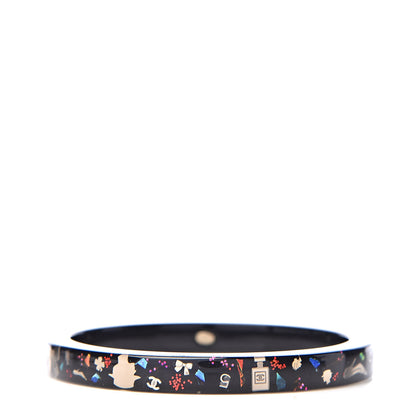 Chanel Lucite Glitter CC Bangle Black 1 of 5