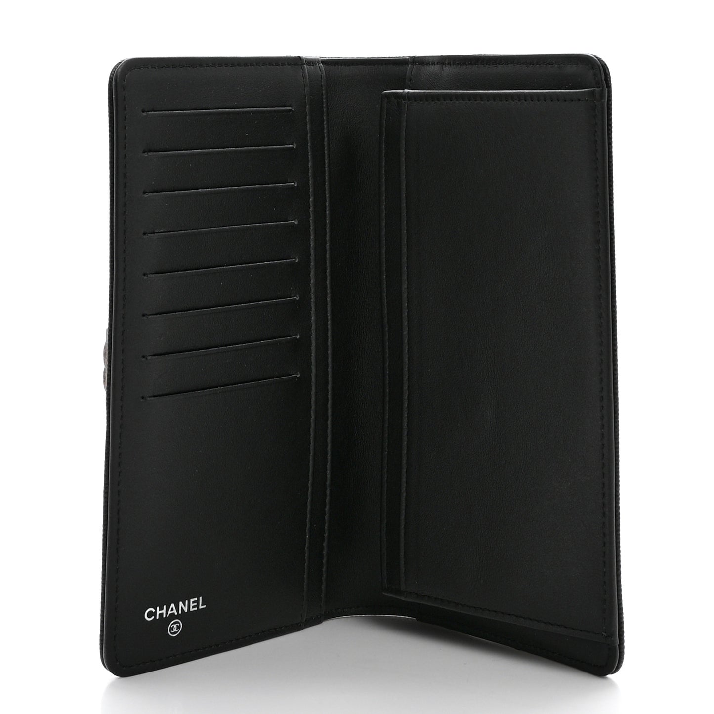 Caviar Quilted Boy Yen Wallet Black