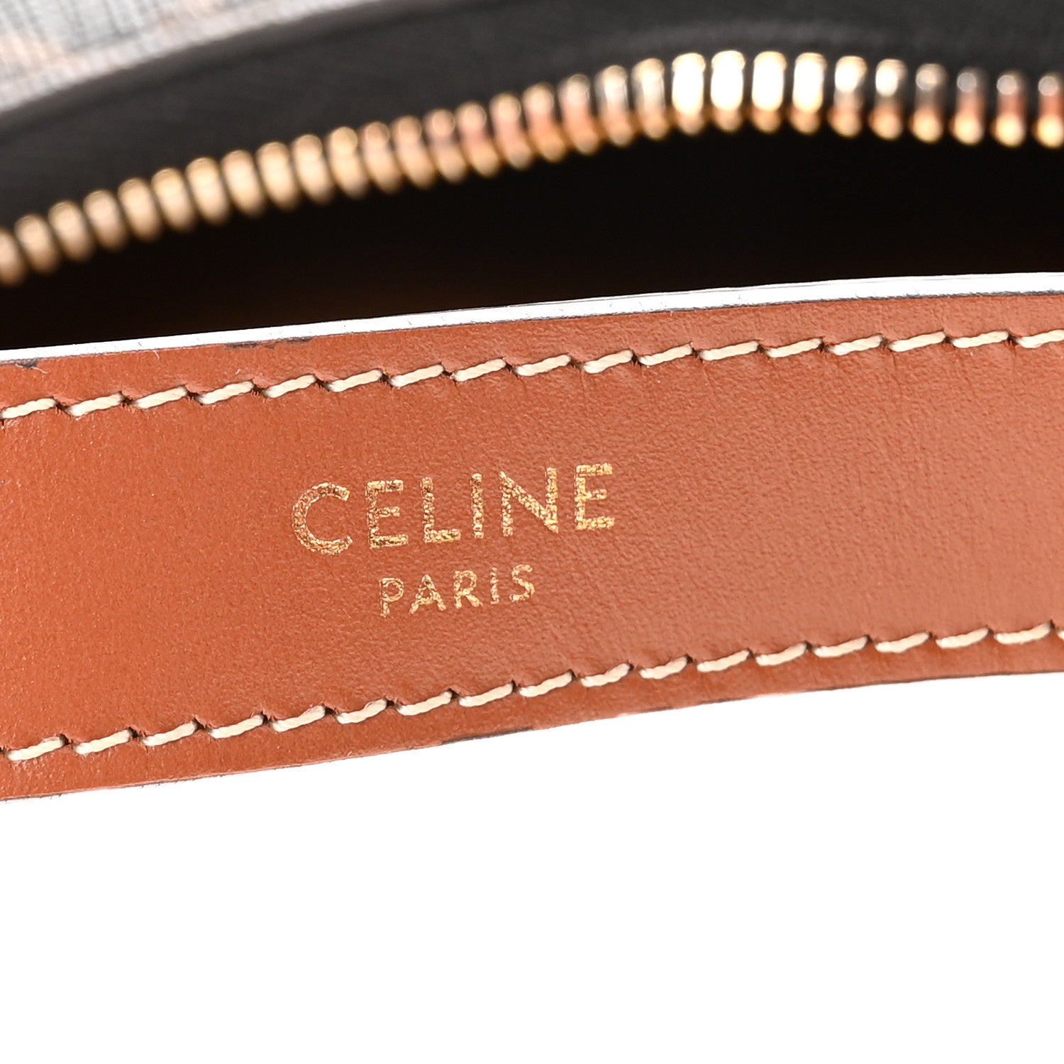Celine Triomphe Canvas Calfskin Ava Shoulder Bag Tan 6 of 9