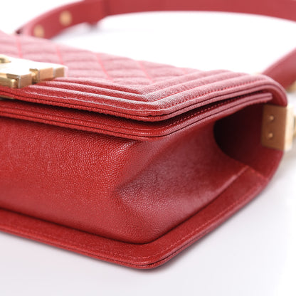 Chanel Caviar Quilted Small Boy Flap Dark Red 10 of 10