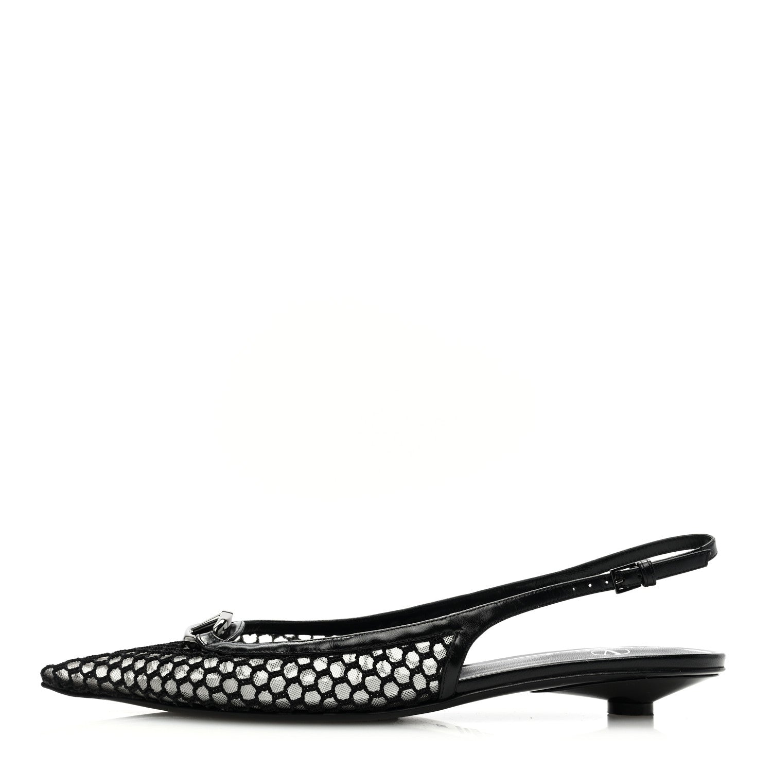 Valentino Garavani Mesh Vlogo Slingback Pumps 39 Black 1 of 6