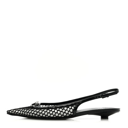 Valentino Garavani Mesh Vlogo Slingback Pumps 39 Black 1 of 6