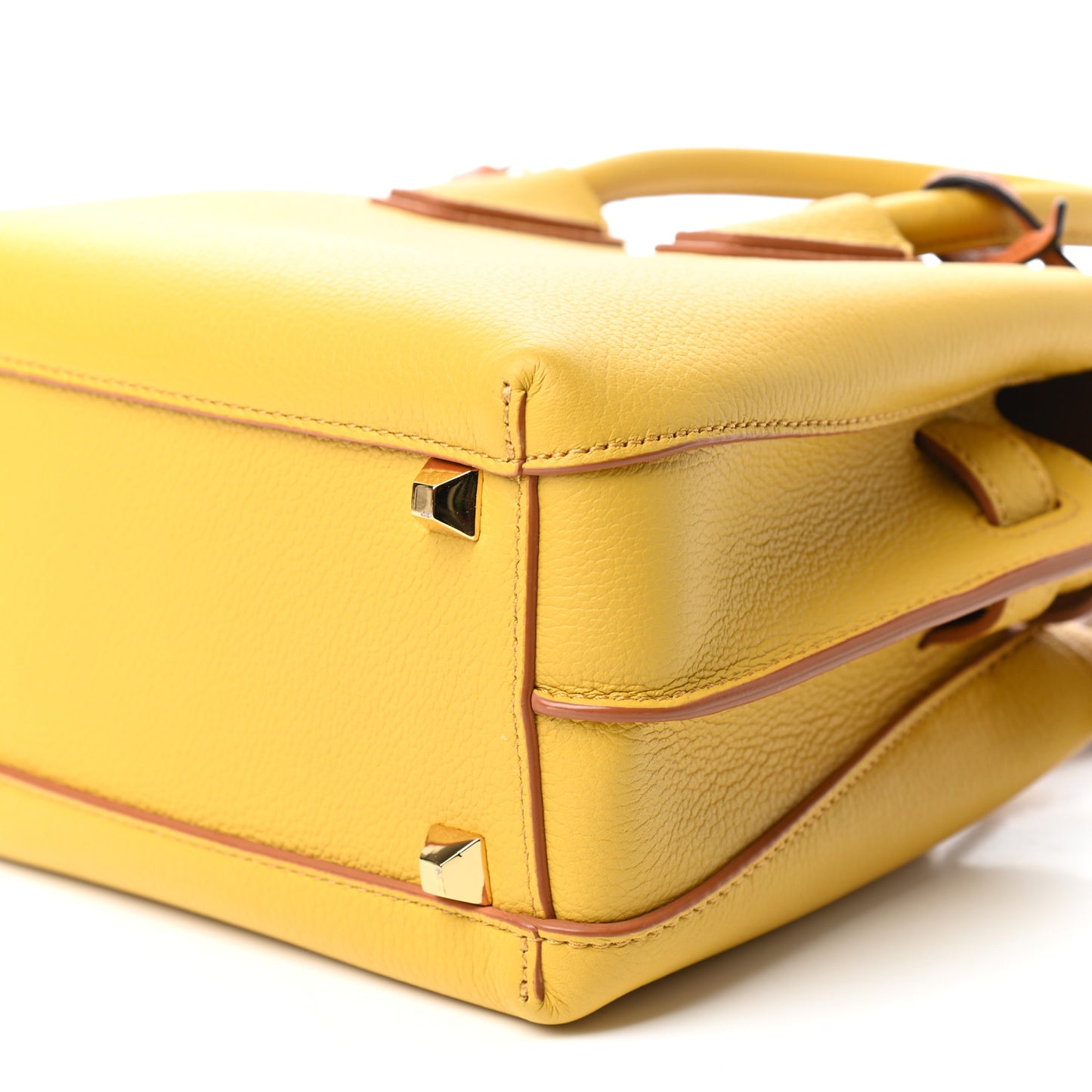 Grained Calfskin Mini Milla Tote Yellow