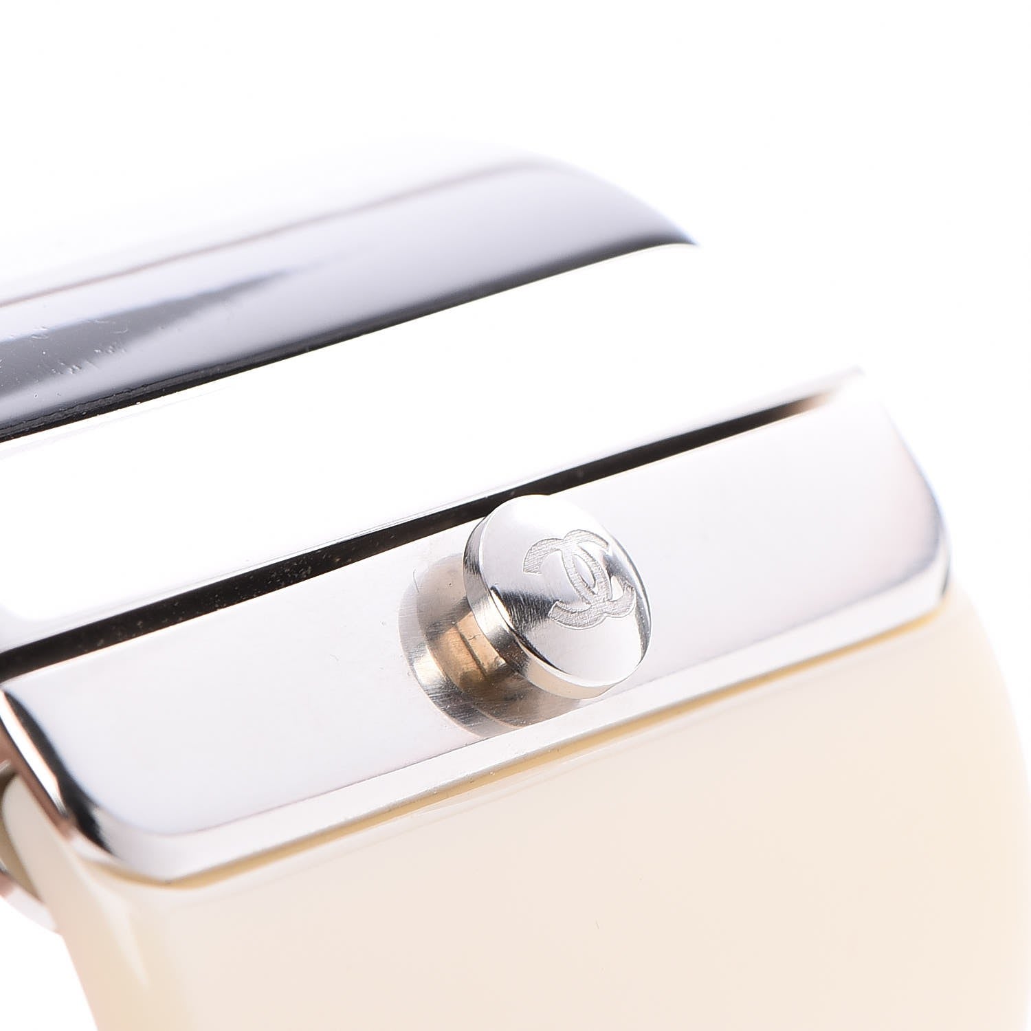 Chanel Resin CC Cuff Black White 4 of 5