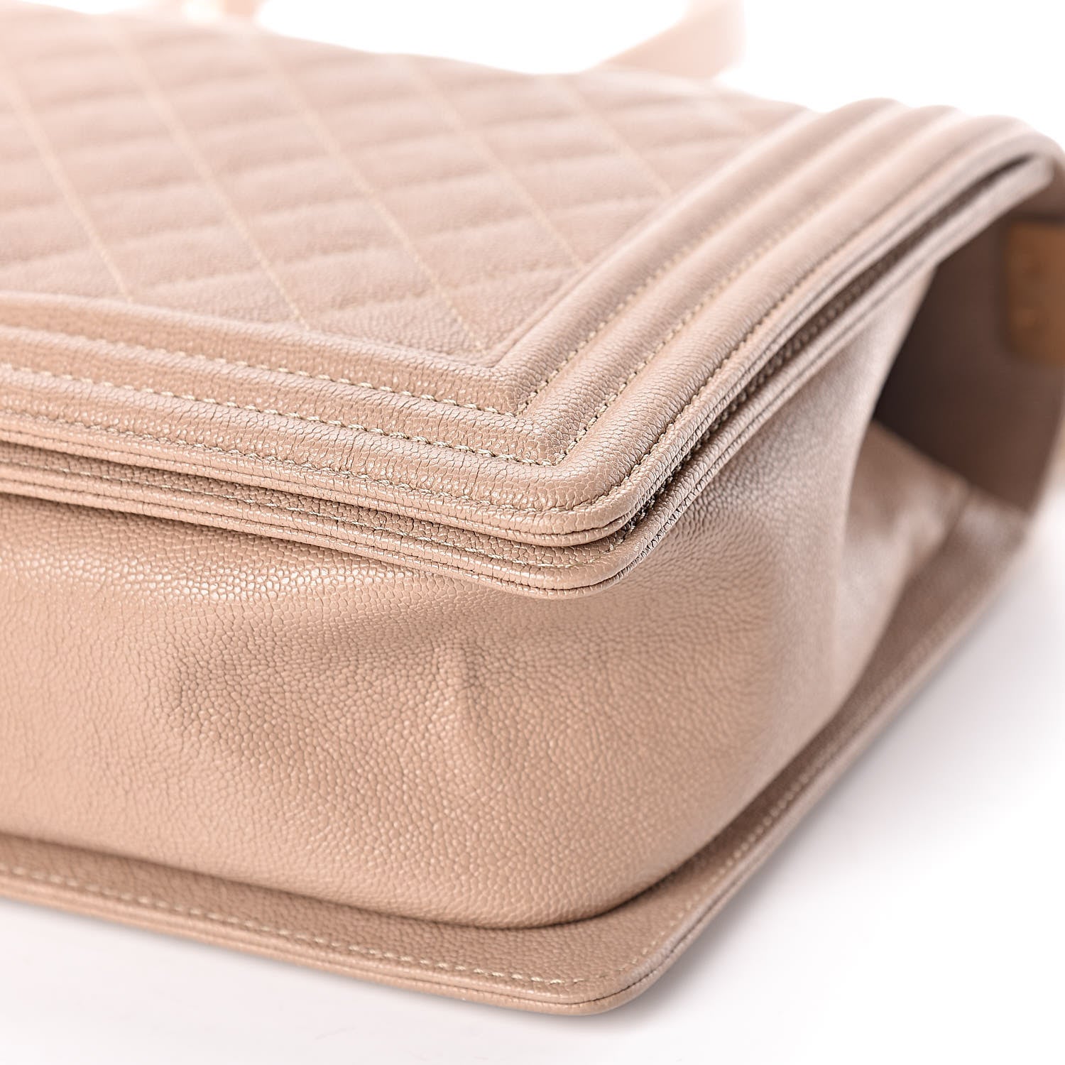 Chanel Caviar Quilted New Medium Boy Flap Dark Beige 10 of 12