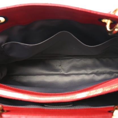 Chanel Caviar Quilted Grand Shopping Tote GST Red 5 of 10