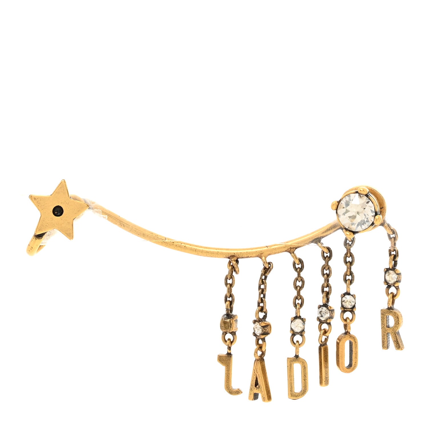 Christian Dior Crystal J'Adior Star Ear Cuff Gold White 1739178