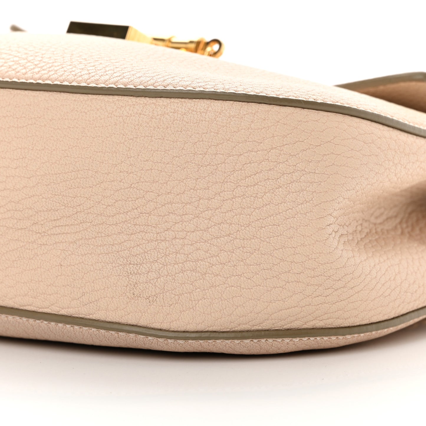 Grained Lambskin Medium Drew Shoulder Bag Abstract White