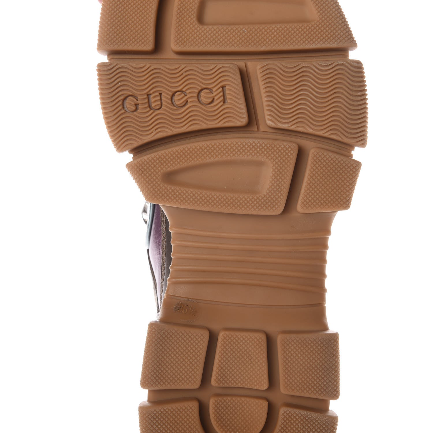 Gucci X SEGA Metallic Calfskin Mesh Womens Flashtrek Sneakers 36.5 Rame Mystic White Lago 7 of 8