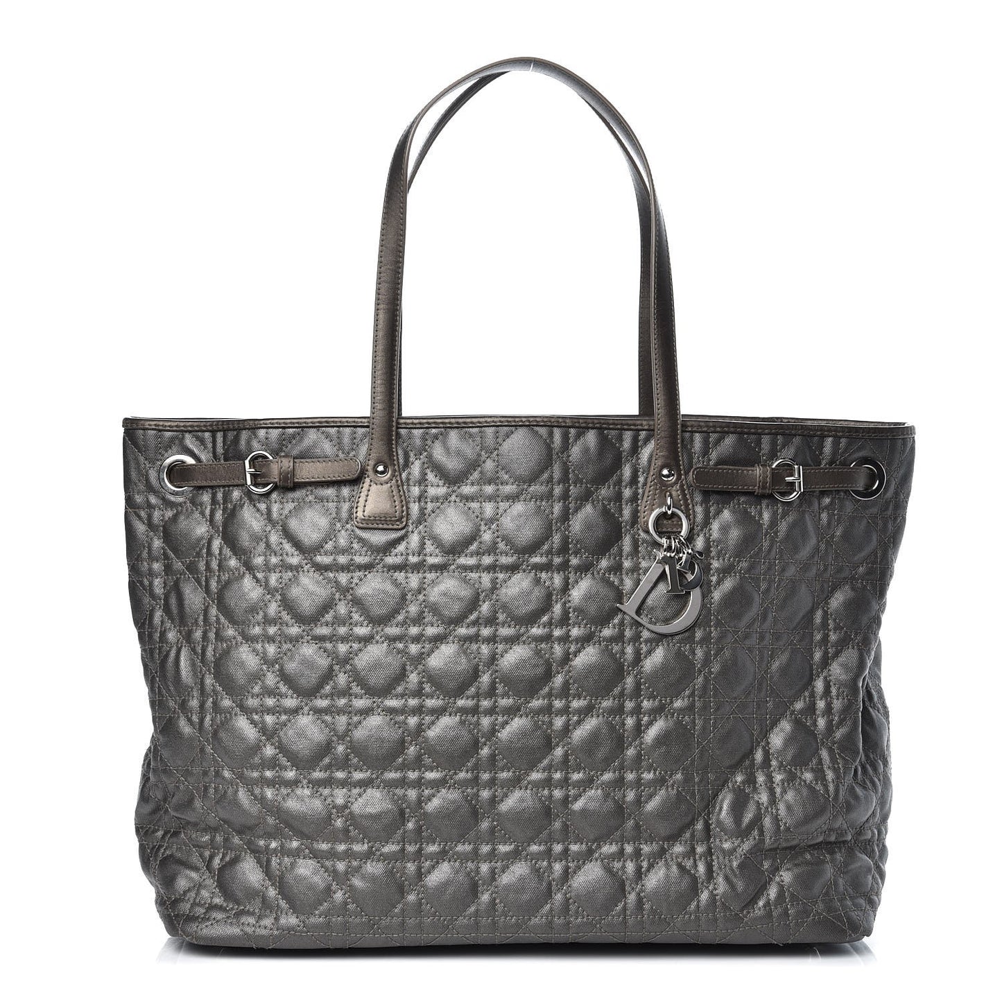 Coated Canvas Cannage Large Panarea Tote Grey