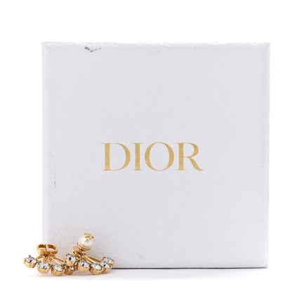 Christian Dior Crystal Pearl Petite CD Earrings Gold 5 of 5