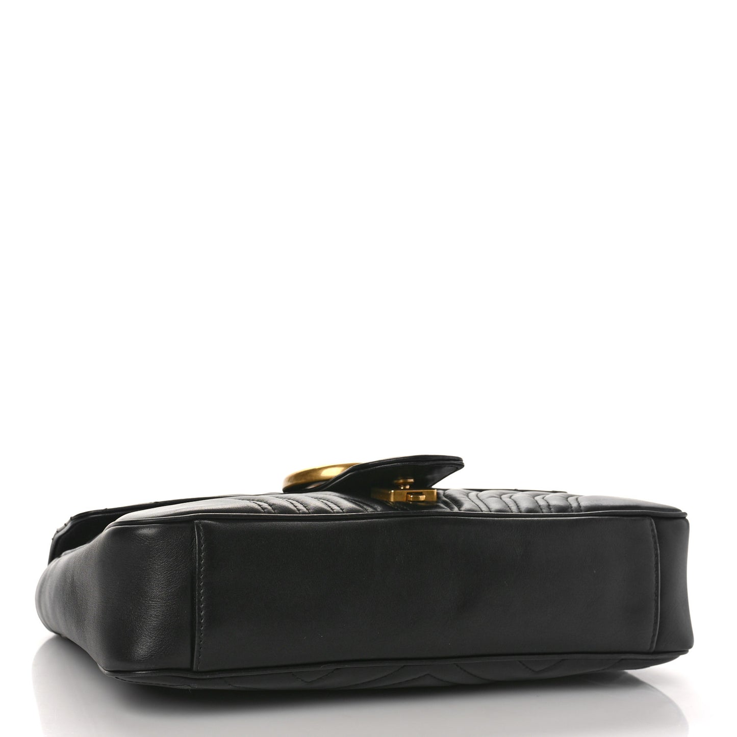 Calfskin Matelasse Medium GG Marmont Shoulder Bag Black