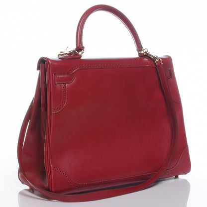 Hermes Tadelakt Ghillies Retourne Kelly 35 Rubis 3 of 10
