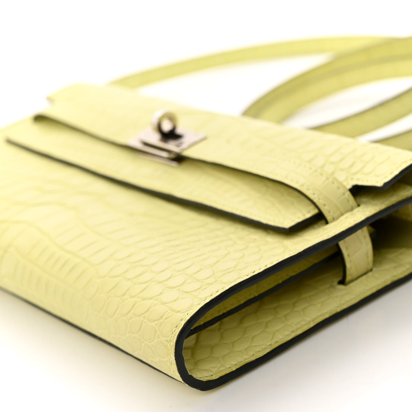 Matte Alligator Kelly To Go Wallet Jaune Bourgeon