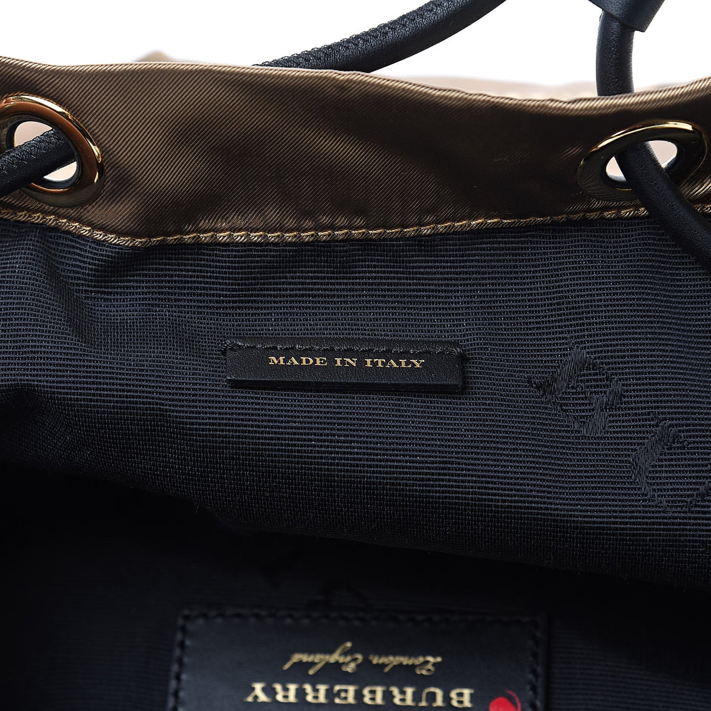 Metallic Satin Nylon Medium Rucksack Backpack Gold