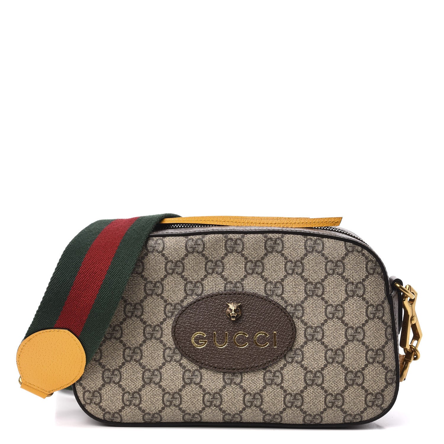 Gucci GG Supreme Monogram Web Neo Vintage Shoulder Bag Beige New Acero Crop 1 of 11