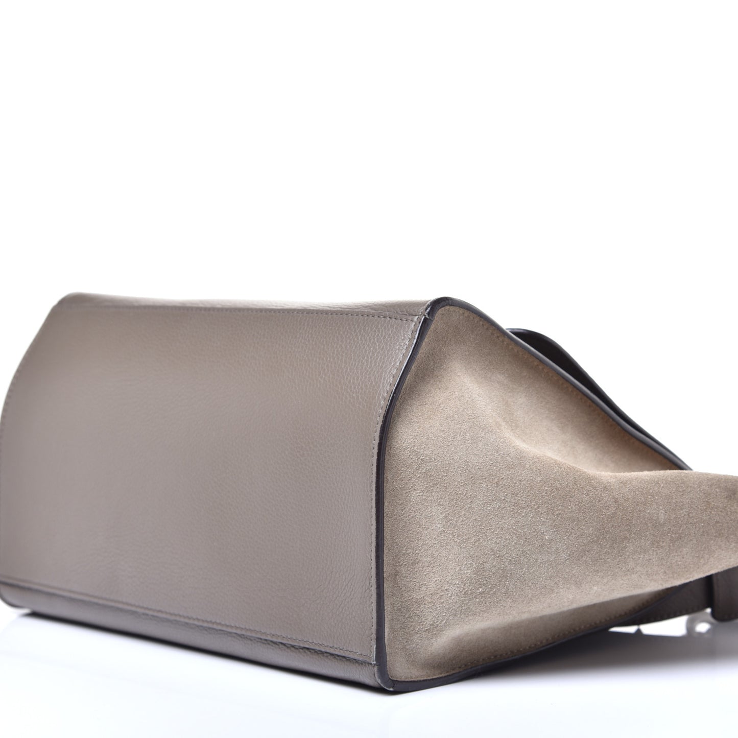 Drummed Calfskin Suede Medium Trapeze Souris