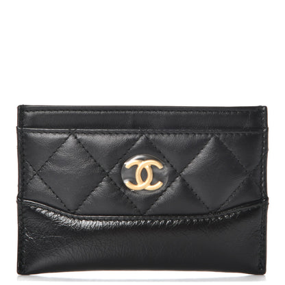 Chanel Aged Calfskin Quilted Gabrielle Card Holder Black 1 of 9