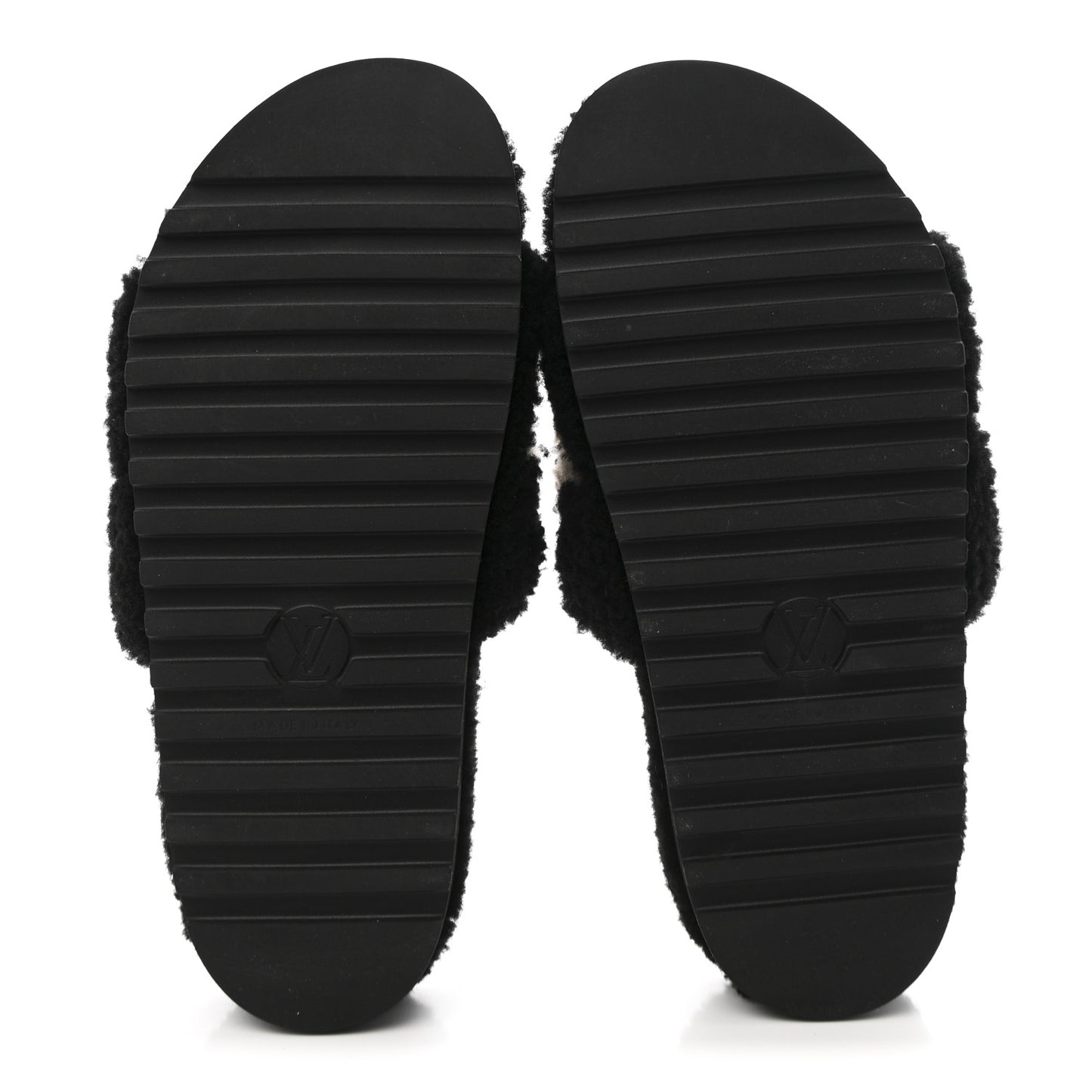 Shearling Monogram Giant Paseo Flat Comfort Mule 39 Black