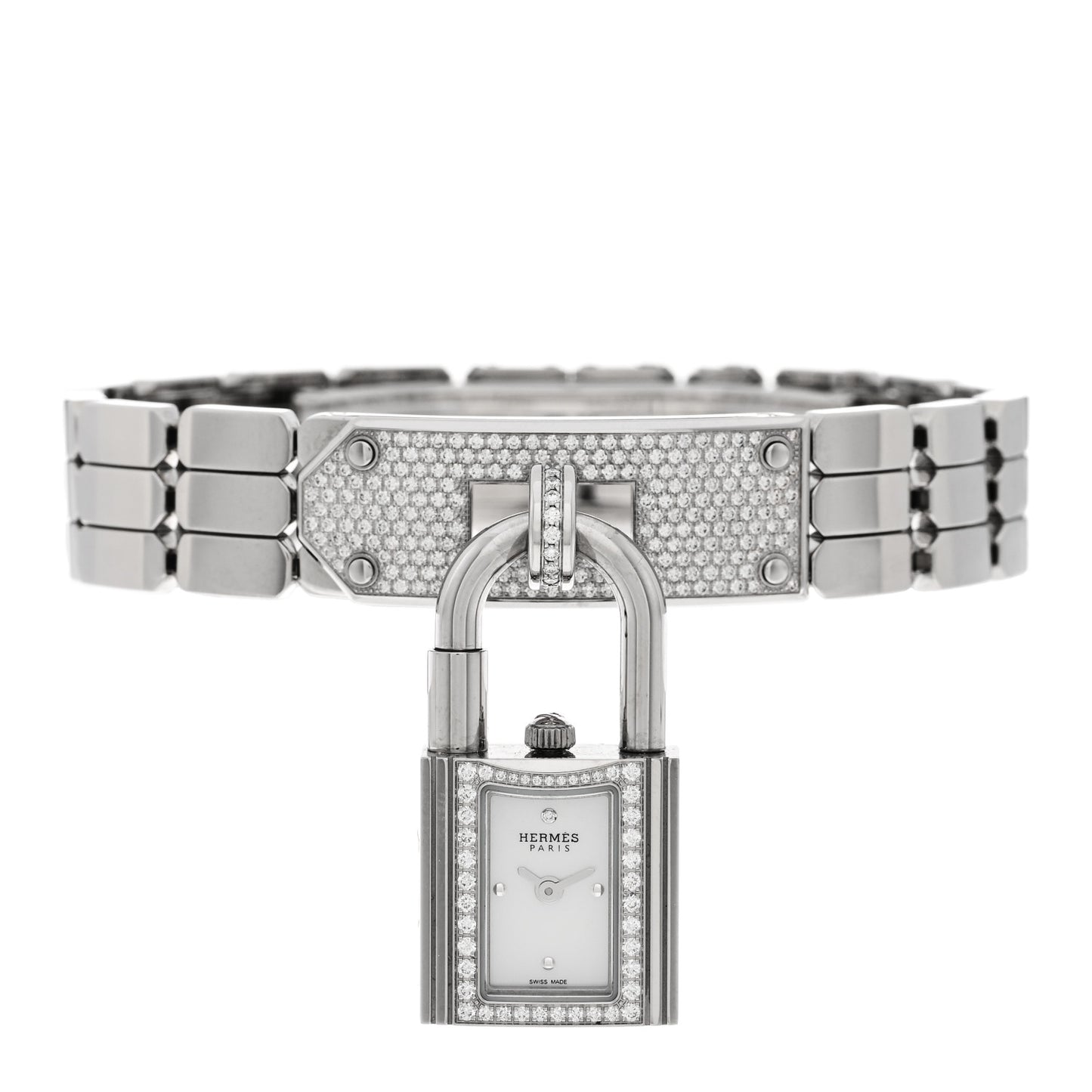 Stainless Steel Diamond Pave 16mm Kelly Quartz Watch