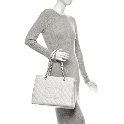 Chanel Caviar Quilted Grand Shopping Tote GST White 2 of 7
