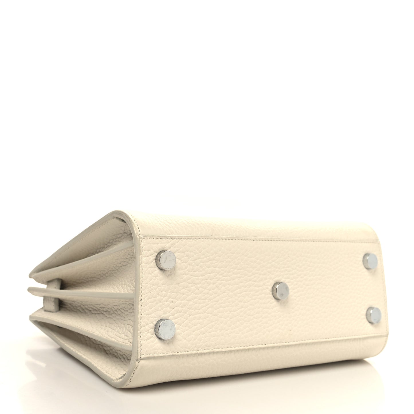 Grained Calfskin Nano Sac De Jour Dove White