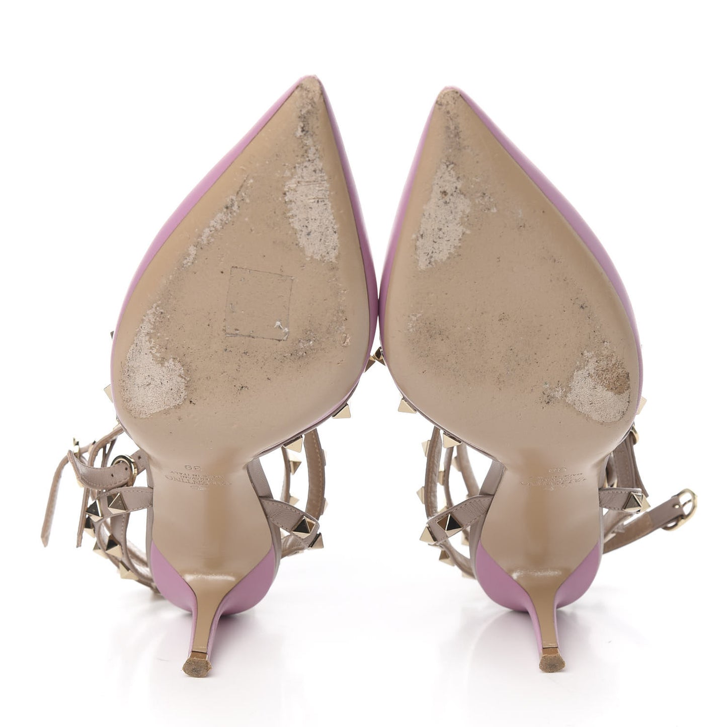Nappa Rockstud Ankle Strap 65mm Pumps 39 Giacinto Poudre