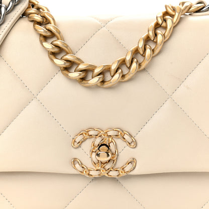 Chanel Lambskin Quilted Medium Chanel 19 Flap Light Beige 8 of 13