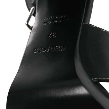Hermes Calfskin Eris 90 Sandals 37 Black 8 of 12