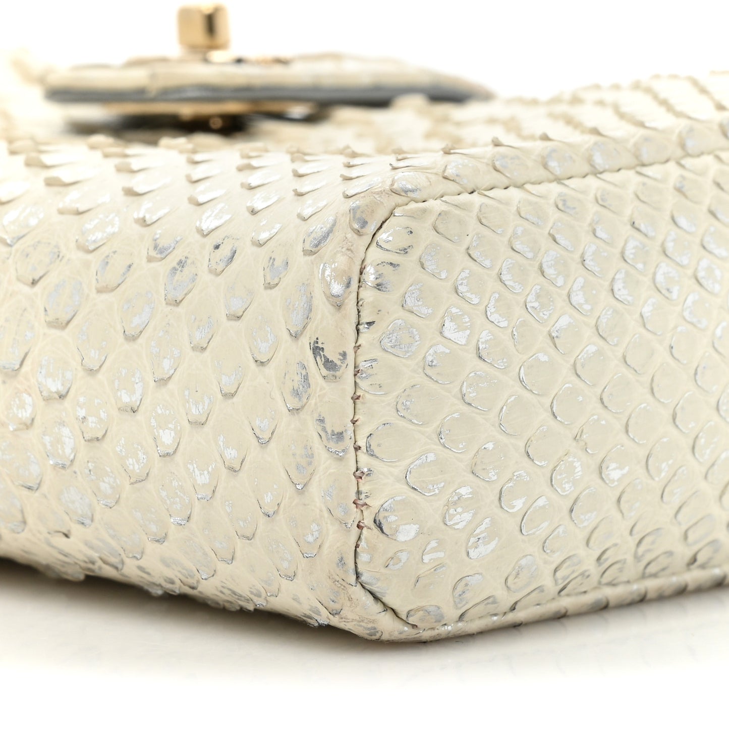 Snakeskin Phone Holder Pouch Clutch White