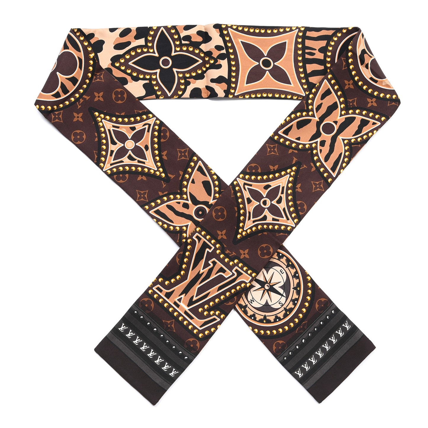 Silk Monogram LV World Bandeau Brown