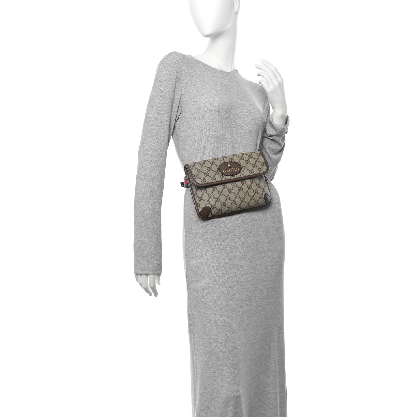 GG Supreme Monogram Neo Vintage Web Belt Bag Brown