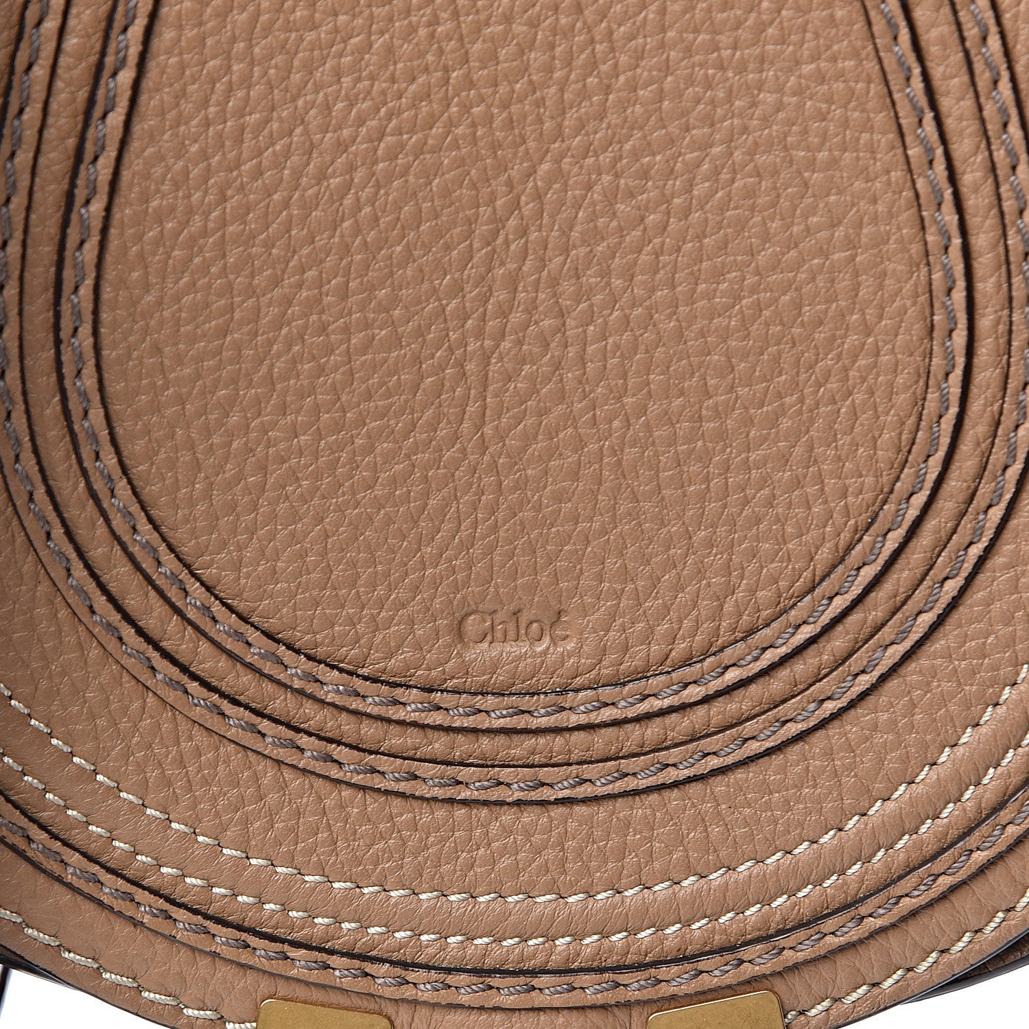 Chloe Calfskin Mini Marcie Round Crossbody Bag Nut 10 of 10