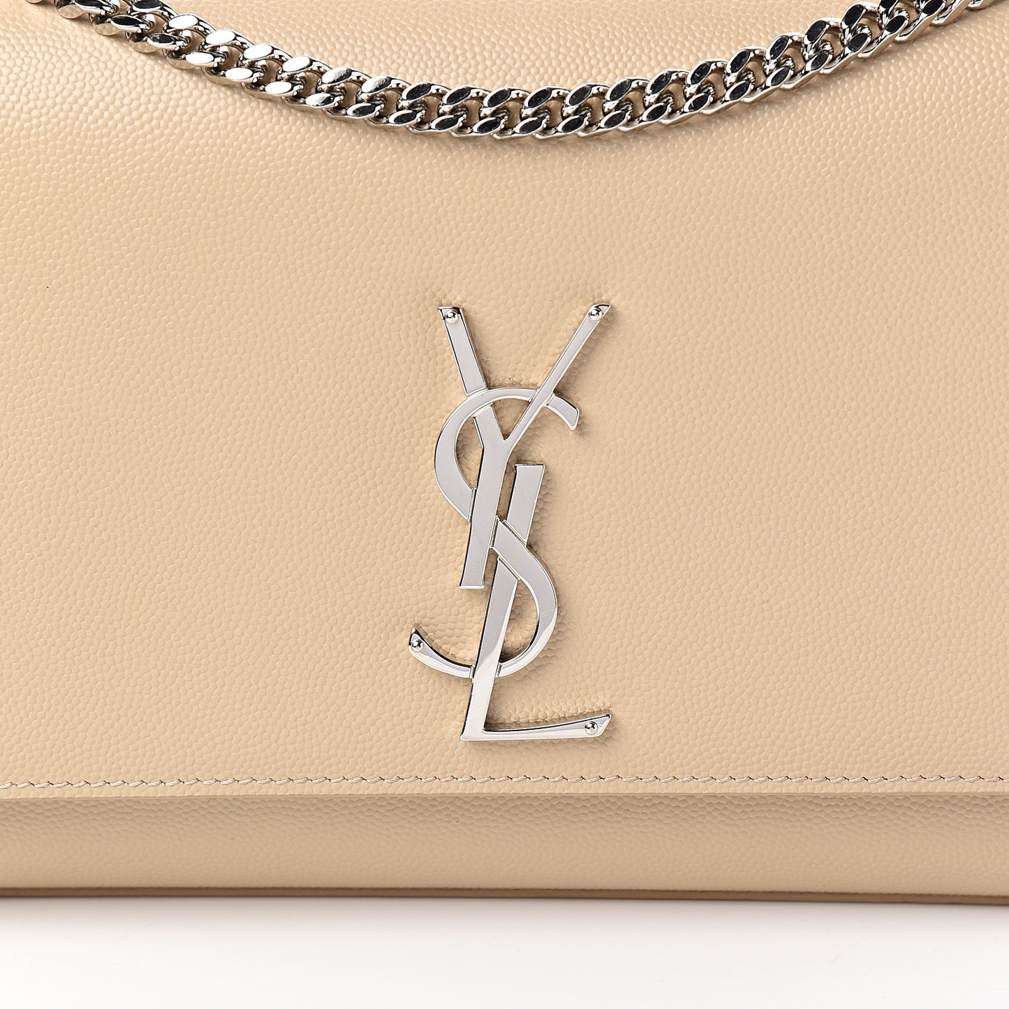 Grain De Poudre Medium Classic Monogram Kate Satchel Sable Beige
