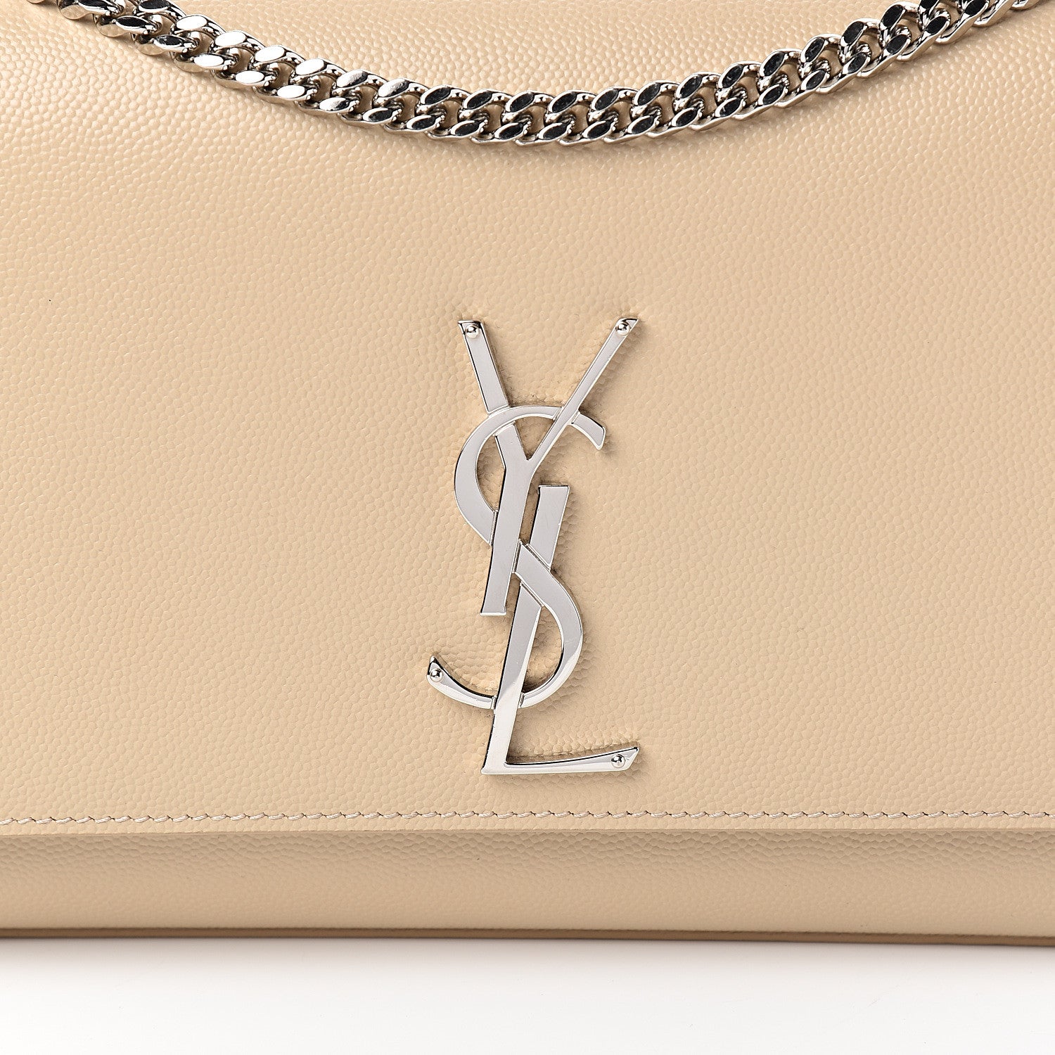 Saint Laurent Grain De Poudre Medium Classic Monogram Kate Satchel Sable Beige 9 of 9