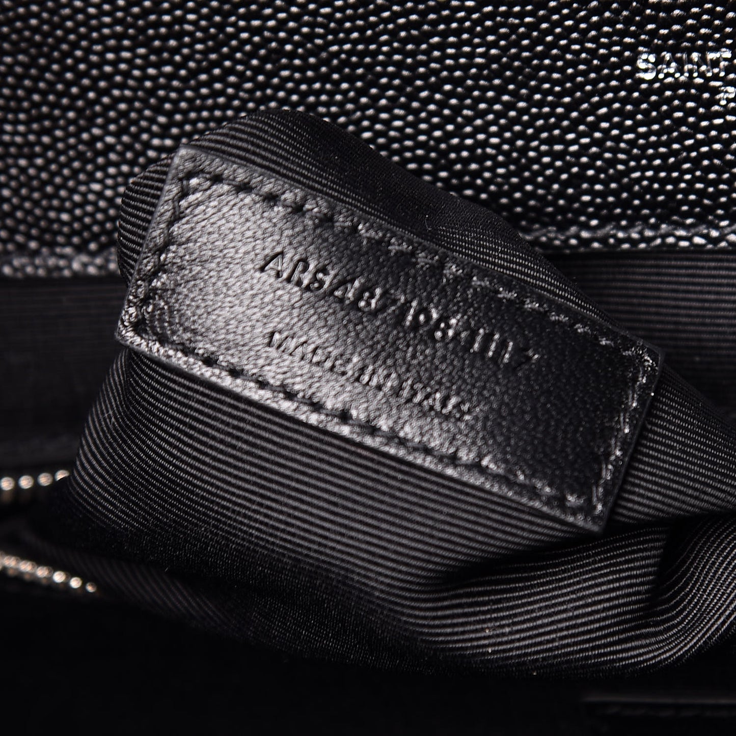 Grain De Poudre Textured Mixed Matelasse Large Triquilt Monogram Satchel Black