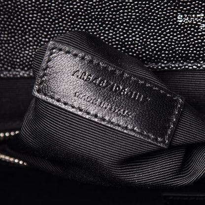 Saint Laurent Grain De Poudre Textured Mixed Matelasse Large Triquilt Monogram Satchel Black 9 of 11