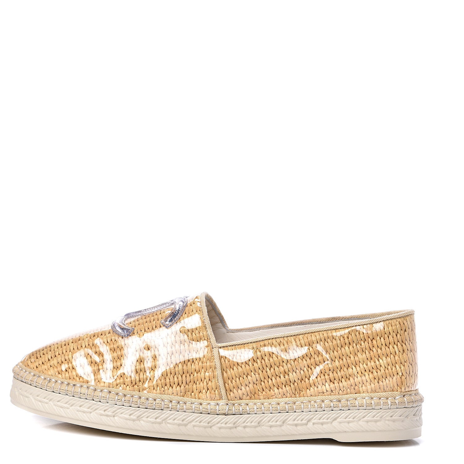 Chanel PVC Raffia CC Espadrilles 41 Beige 1 of 10