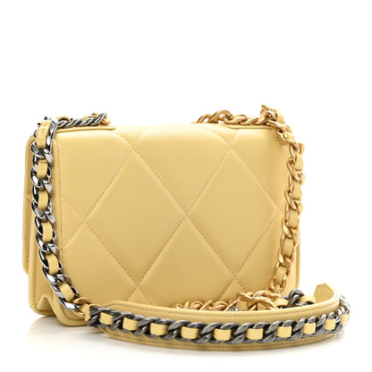 Chanel Lambskin Quilted Chanel 19 Wallet On Chain WOC Yellow 3 of 11