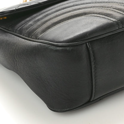 Gucci Calfskin Matelasse Medium GG Marmont Shoulder Bag Black 9 of 17
