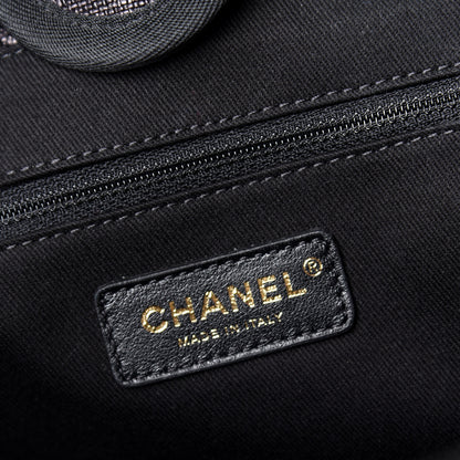Chanel Mixed Fibers Striped Small Deauville Tote Black 8 of 10