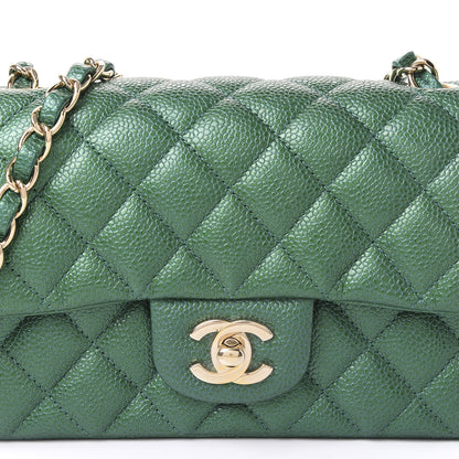 Chanel Metallic Caviar Quilted Mini Rectangular Flap Green 9 of 9