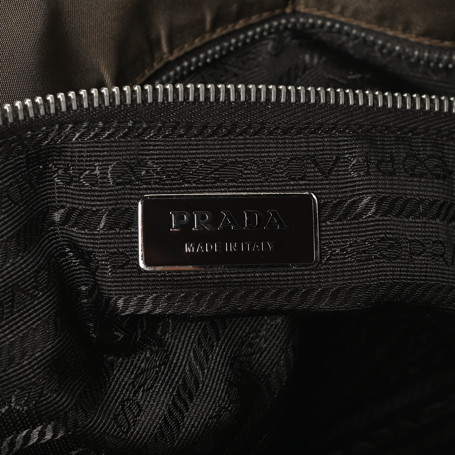 Prada Tessuto Nylon Calfskin Crocodile Embossed Tote Antilope Tabacco 6 of 10