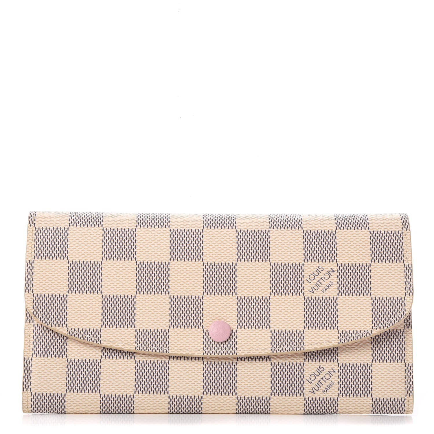 Louis Vuitton Damier Azur Emilie Wallet Rose Ballerine 1 of 7