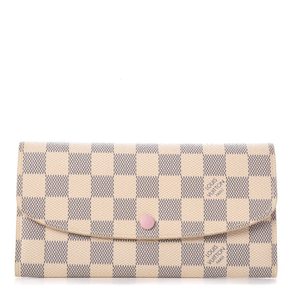 Louis Vuitton Damier Azur Emilie Wallet Rose Ballerine 1 of 7