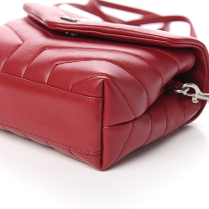 Saint Laurent Calfskin Y Quilted Monogram Toy Loulou Crossbody Bag Red 8 of 10