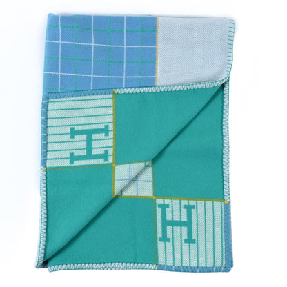 Hermes Wool Cashmere Avalon Passe-Passe Blanket Bleuet 2 of 3